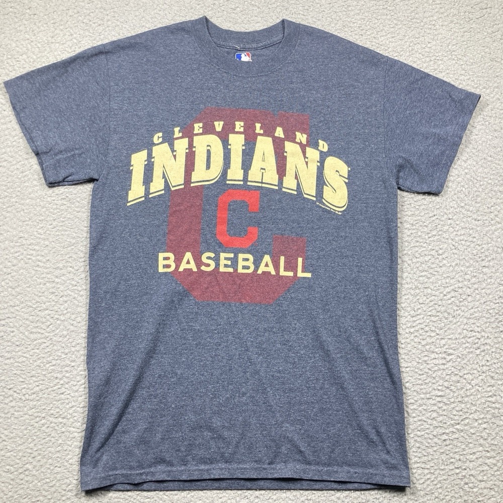 Cleveland Indians "C" T Shirt Adult Small Gray Short Sleeve MLB Baseball
